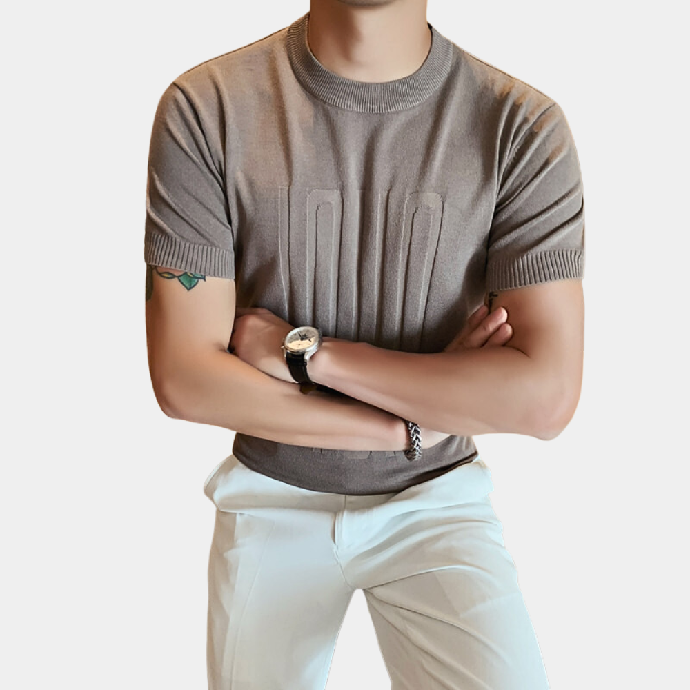 Keiland Shirt | Rond Hals Gebreid Hemd voor Mannen