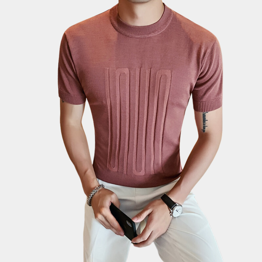 Keiland Shirt | Rond Hals Gebreid Hemd voor Mannen