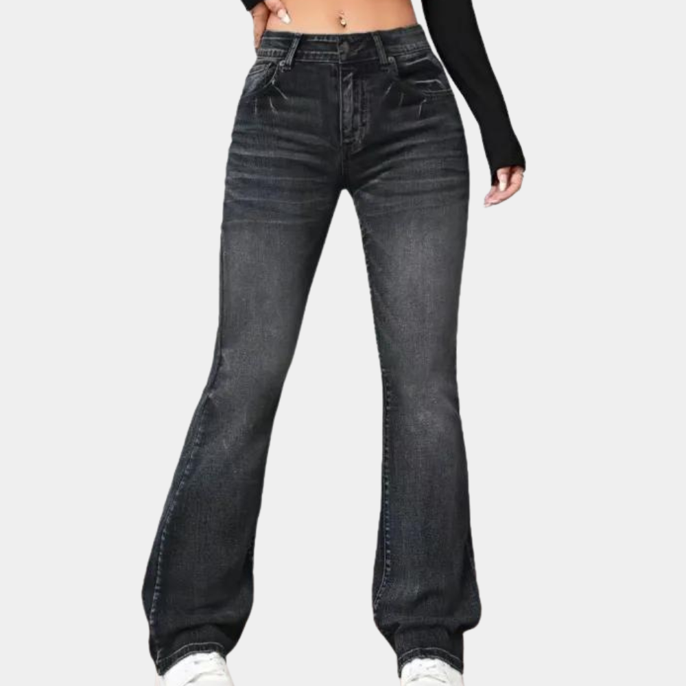 broek met hoge taille en wijde pijpen voor dames