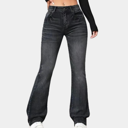 broek met hoge taille en wijde pijpen voor dames