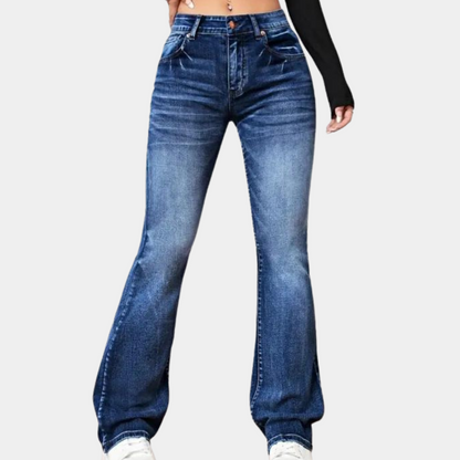 broek met hoge taille en wijde pijpen voor dames