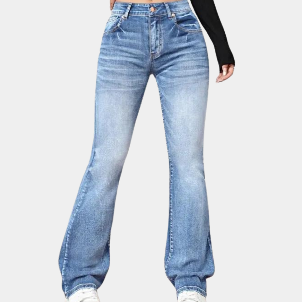 broek met hoge taille en wijde pijpen voor dames