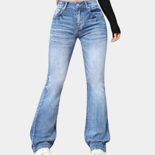 broek met hoge taille en wijde pijpen voor dames