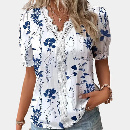 Suus - Gebloemde blouse met kant