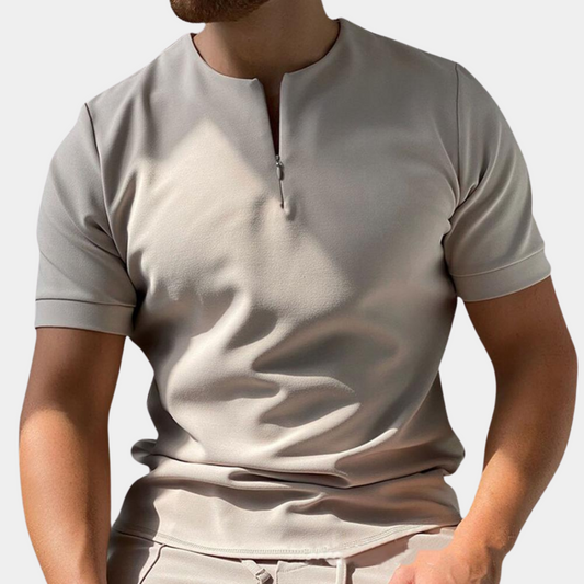 Yussef Blouse | Korte mouwen blouse met rits voor heren