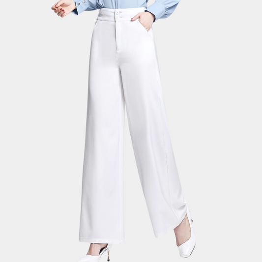 Elegante broek met hoge taille en wijde pijpen voor vrouwen