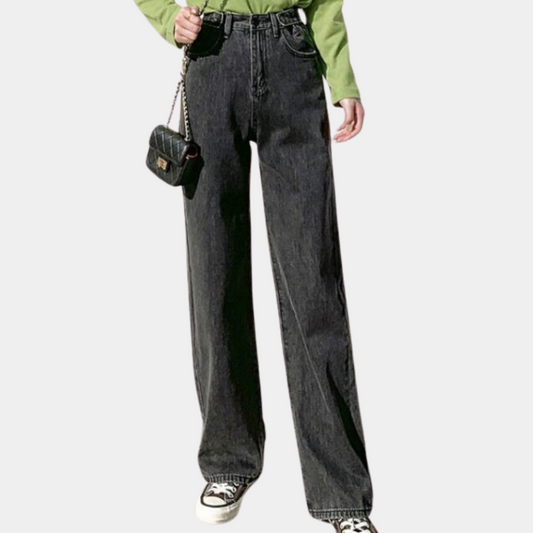 Wijde damesbroek met hoge taille
