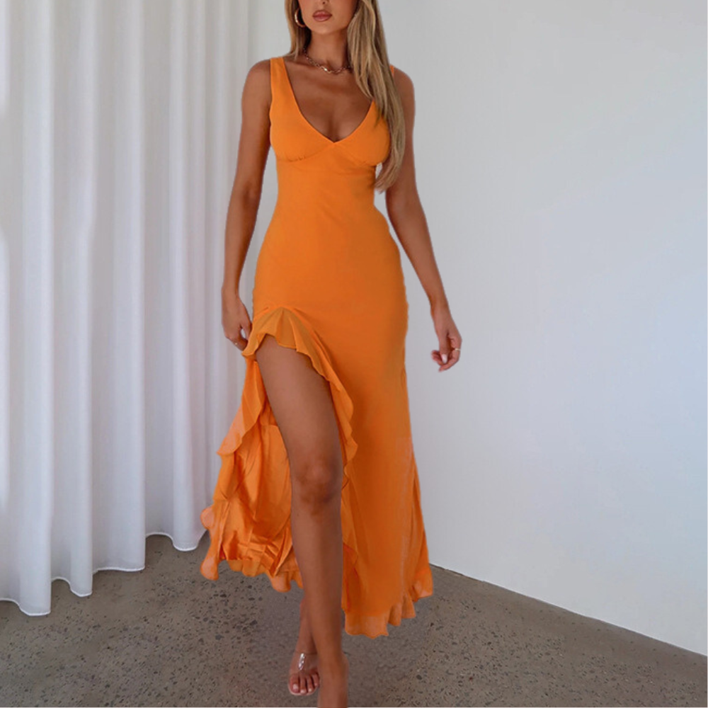 Ileana - Chic ruchesplit Jurk voor dames