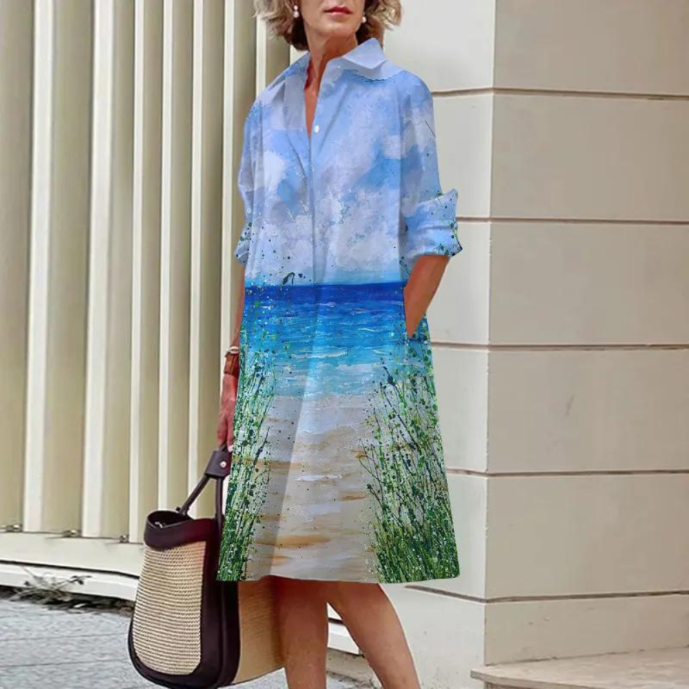 Jemaine - Vrolijke Zomerjurk met Aquarelprint