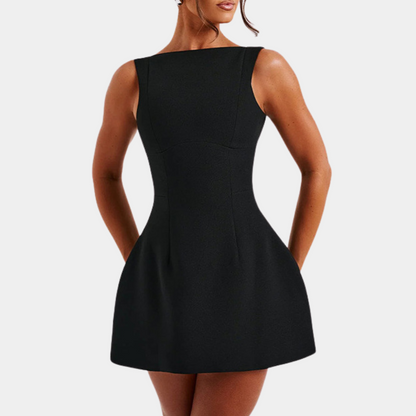 Janelle - Dames Elegante Open Rug Mini-jurk