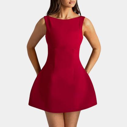 Janelle - Dames Elegante Open Rug Mini-jurk
