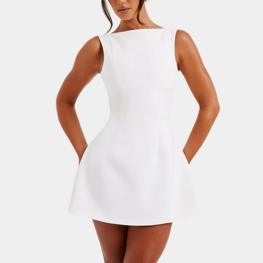 Janelle - Dames Elegante Open Rug Mini-jurk