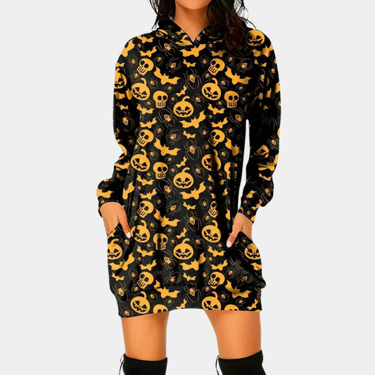 Csilla - Trendy mini-jurk met capuchon voor Halloween