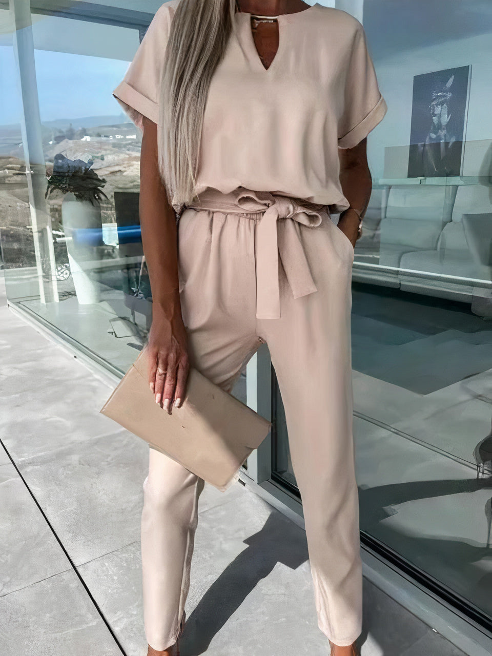 Jumpsuit met V-hals - Cam