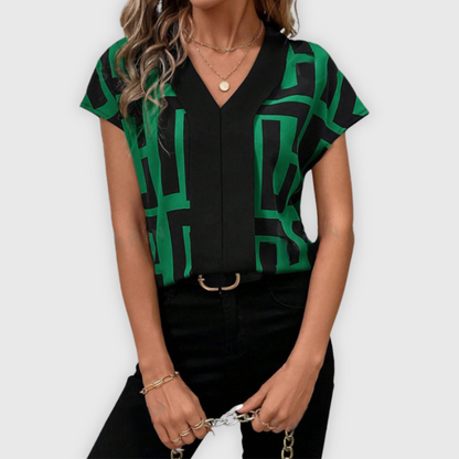Elegante dames blouse V-hals zakelijk
