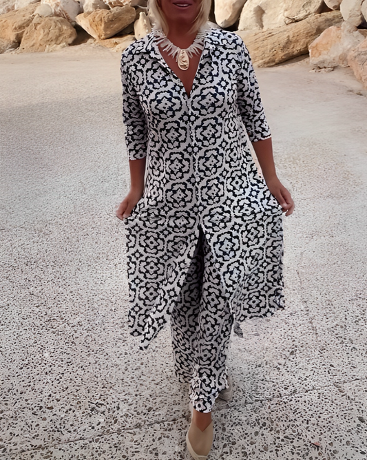 Elegante set met geometrische print