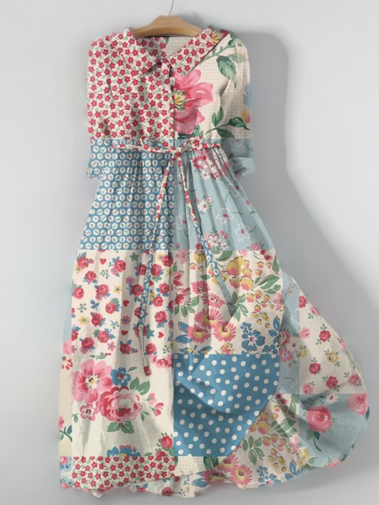 Carmen - Losse bloemenjurk in bohemian stijl