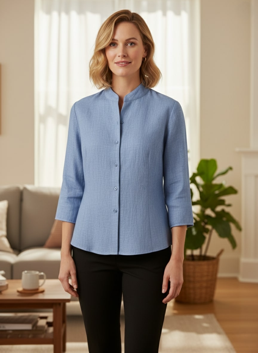 Carmencita | Elegante en comfortabele damesblouse met hoge kraag