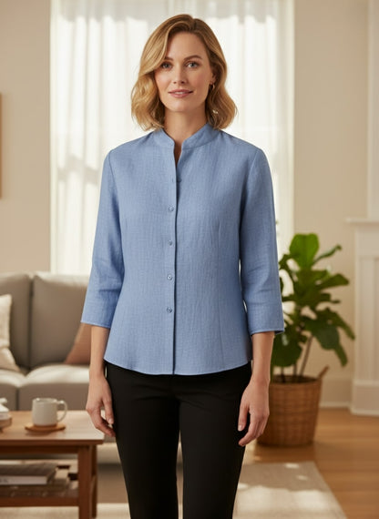 Carmencita | Elegante en comfortabele damesblouse met hoge kraag
