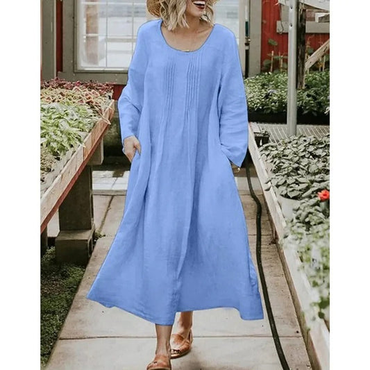 Carmilla Comfort - Katoen en linnen taillejurk