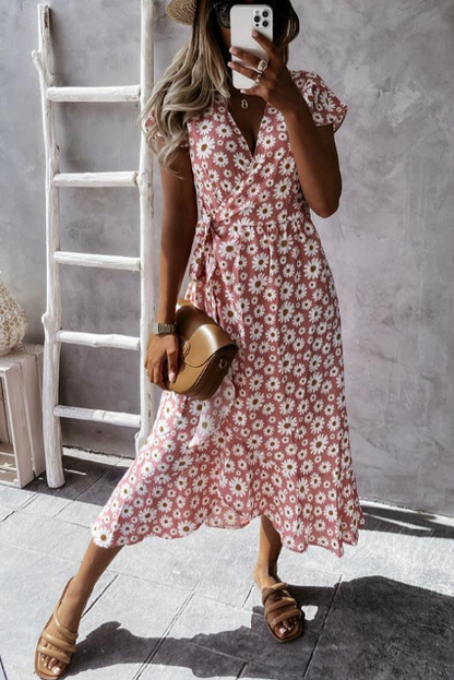 Chanelle - Madeliefjesprint midi-jurk