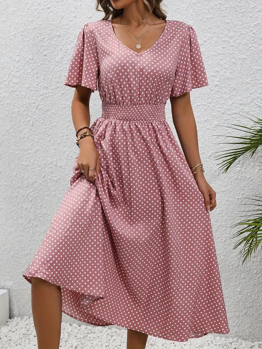 Chastienne - Bedrukte Casual Jurk met korte mouwen