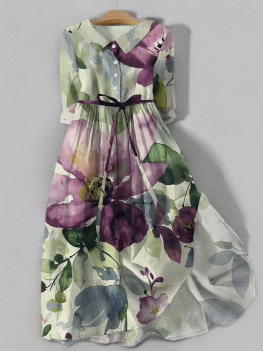 Chell - Kanten bloemenjurk in vintage stijl