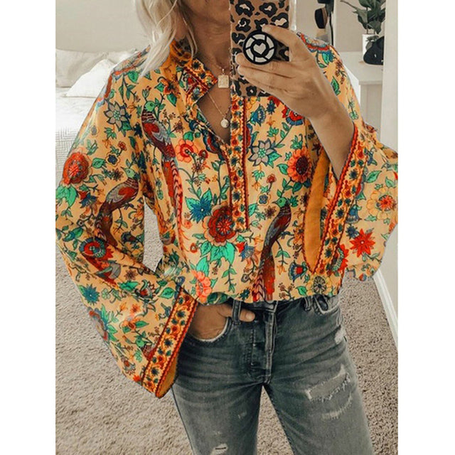 Vinera Blouse | Boho Blouse met Vleermuismouwen