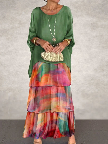 Cortenne - Elegante maxi-jurk met diep decolleté