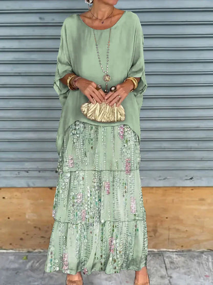 Cortenne - Elegante maxi-jurk met diep decolleté