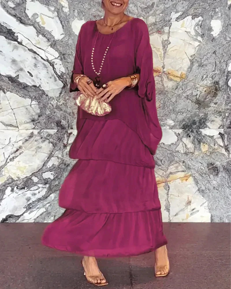Cortenne - Elegante maxi-jurk met diep decolleté