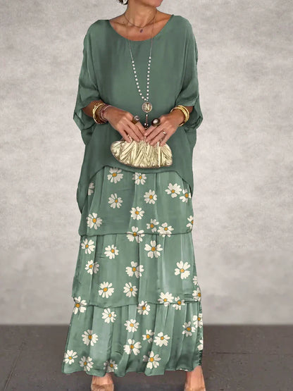 Cortenne - Elegante maxi-jurk met diep decolleté