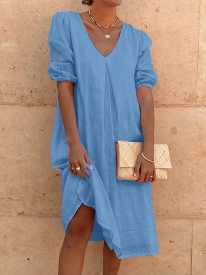 Elegante midi-jurk met casual charme