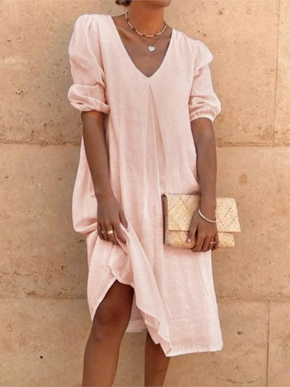Elegante midi-jurk met casual charme