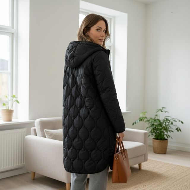 Danielle | Damesparka met motief, met capuchon, chic en comfortabel