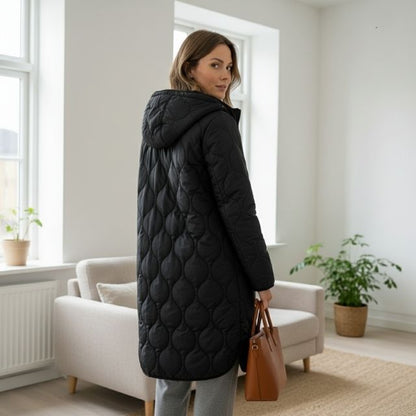 Danielle | Damesparka met motief, met capuchon, chic en comfortabel