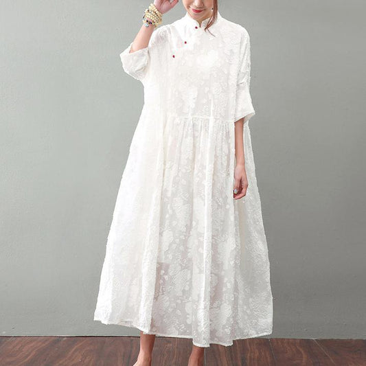Darcie - Jacquard linnen kledingjurk