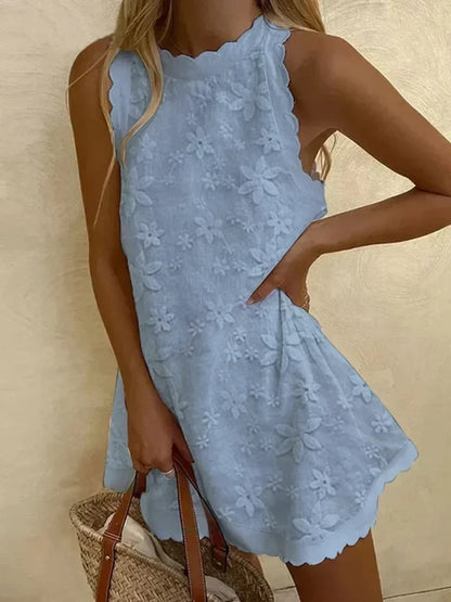 Dellona - Casual kanten mouwloze jurk voor dames