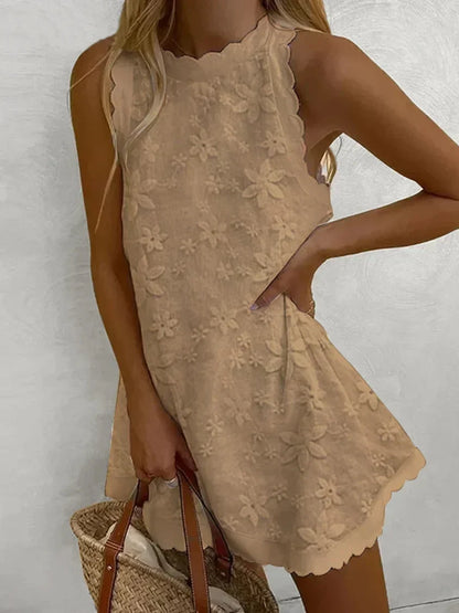 Dellona - Casual kanten mouwloze jurk voor dames