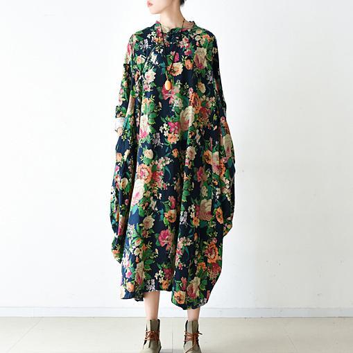 Donita - Bloemen marine maxi jurk
