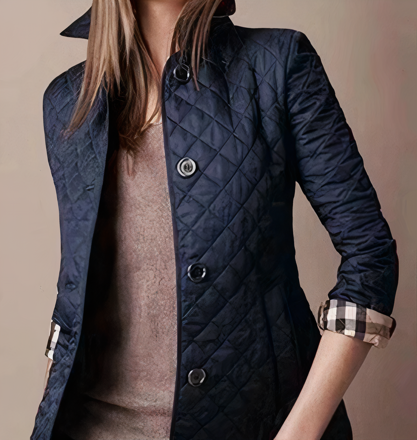 Evelyn | Elegante, chique en comfortabele damesjas van zijde en katoen