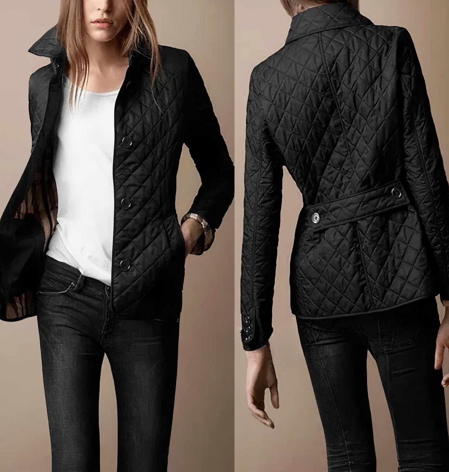 Evelyn | Elegante, chique en comfortabele damesjas van zijde en katoen