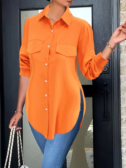 Effen Knopsluiting Shirt - Valse Zakken & Ademend Materiaal