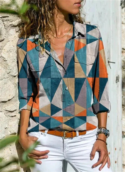 Brenda | Geometrische Print Zomerblouse voor Dames