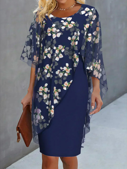 Bloemen chiffon damesjurk