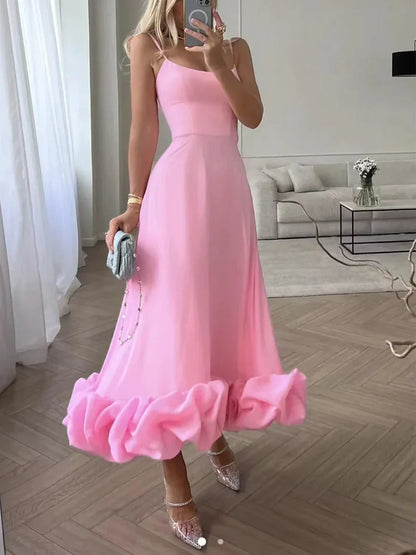 Emilia - Midi-jurk met volant en bustier