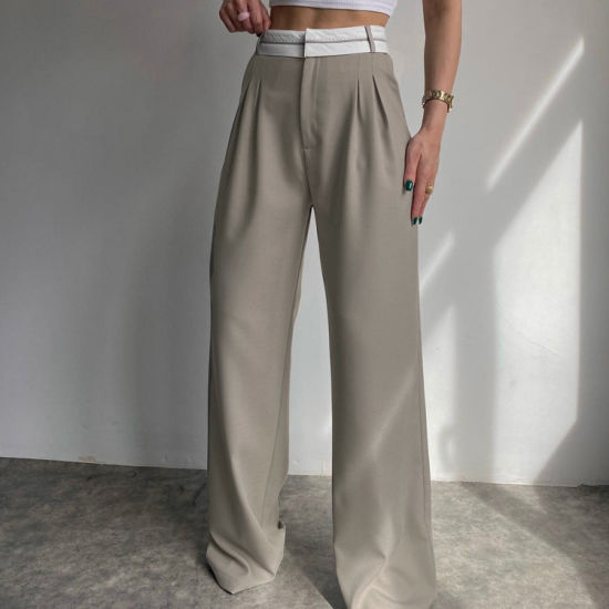 Recht gesneden broek met hoge taille Mode