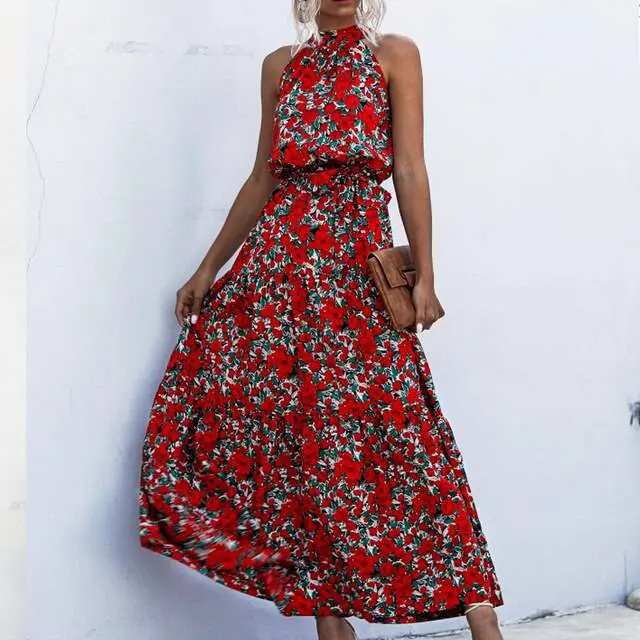 Fenella - Strapless Maxi jurk met bloemenprint