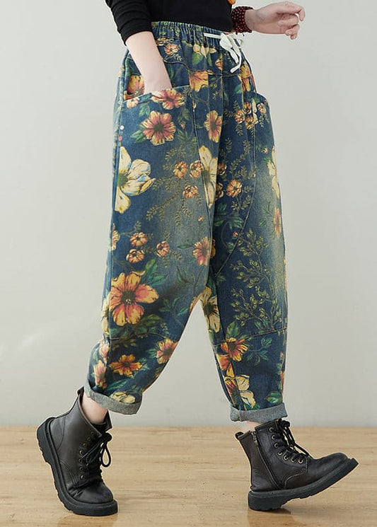 Bedrukte broek met trekkoord