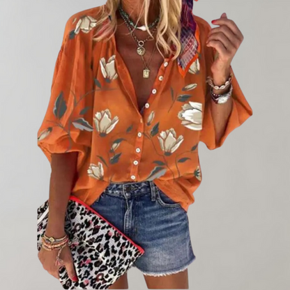 Mavis - Bloemenprint Blouse voor Dames - Modieus & Makkelijk te Dragen